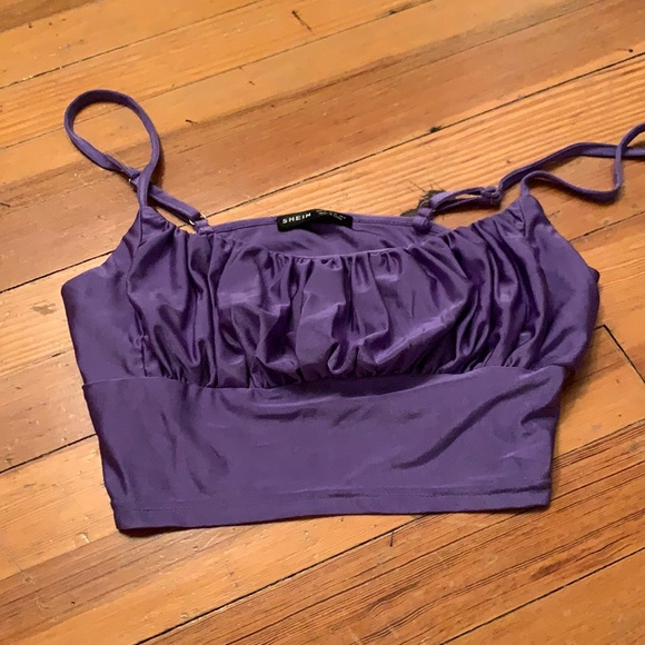 Tops - purple cropped top